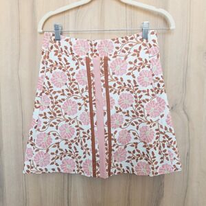 Smith & Quinn Floral Active Skort Size XS Pink Brown Sporty Preppy Tennis Golf